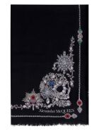 Alexander McQueen Treasure Skeleton Silk Scarf Alexander McQueen Treasure Skeleton Silk Scarf - black