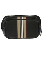 Burberry Zip-around Check Detail Belt Bag Burberry Zip-around Check Detail Belt Bag - Black