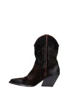 Elena Iachi Texan Ankle Boots In Black Suede Elena Iachi Texan Ankle Boots In Black Suede - black