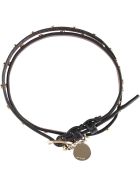 Alexander McQueen Leather Bracelet With Medallion And Skull Alexander McQueen Leather Bracelet With Medallion And Skull - black