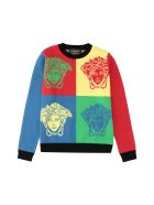 Young Versace Cotton Crew-neck Sweater Young Versace Cotton Crew-neck Sweater - Multicolor