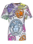 Versace Jersey T-shirt With Medusa Amplified Print Versace Jersey T-shirt With Medusa Amplified Print - White