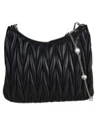 Miu Miu Matelassé Crystal Embellished Shoulder Bag Miu Miu Matelassé Crystal Embellished Shoulder Bag - Black