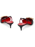 Valentino Valentino Garavani - Vlogo Leather Pointy-toe Slingback Valentino Valentino Garavani - Vlogo Leather Pointy-toe Slingback - black