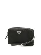 Prada Nylon Pouch With Handle Prada Nylon Pouch With Handle - NERO (Black)