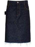Bottega Veneta Denim Skirt With Contrasting Stitching Bottega Veneta Denim Skirt With Contrasting Stitching - Blu