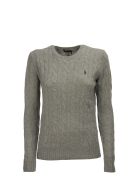 Ralph Lauren Cable Wool Crewneck Jumper Ralph Lauren Cable Wool Crewneck Jumper - Grey Melange