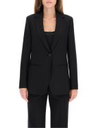 Max Mara Studio Cecina Blazer In Stretch Wool Max Mara Studio Cecina Blazer In Stretch Wool - NERO (Black)
