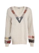 Etro Intarsia V-neck Pullover Etro Intarsia V-neck Pullover - Beige