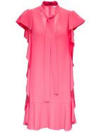 RED Valentino Pink Crepe Dress With Ruches Detail RED Valentino Pink Crepe Dress With Ruches Detail - Pink