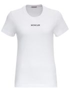 Moncler Jersey T-shirt With Logo Inlay Moncler Jersey T-shirt With Logo Inlay - White