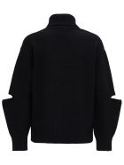 Patou High Neck Sweater With Front Logo Patou High Neck Sweater With Front Logo - Black
