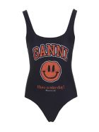 Ganni 'logo Smiley' Swimsuit Ganni 'logo Smiley' Swimsuit - Nero