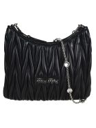 Miu Miu Matelassé Crystal Embellished Shoulder Bag Miu Miu Matelassé Crystal Embellished Shoulder Bag - Black