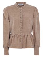 Philosophy di Lorenzo Serafini Band-collar Buttoned Top Philosophy di Lorenzo Serafini Band-collar Buttoned Top - Brown