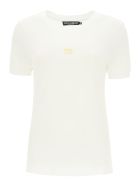 T-shirt With Metallic Dg Logo Dolce & Gabbana T-shirt With Metallic Dg Logo