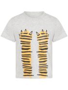 Stella McCartney Grey T-shirt For Kids With Paws Stella McCartney Grey T-shirt For Kids With Paws - GREY
