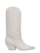 Elena Iachi Texan Boots In White Leather Elena Iachi Texan Boots In White Leather - white
