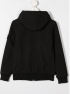 Black Hoodie With Logo Patch Stone Island Junior Black Hoodie With Logo Patch - Nero.