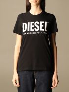 Diesel T-shirt Diesel Cotton T-shirt With Laminated Logo Diesel T-shirt Diesel Cotton T-shirt With Laminated Logo - Black