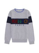 Kenzo Kids Cotton-cashmere Blend Crew-neck Pullover Kenzo Kids Cotton-cashmere Blend Crew-neck Pullover - grey