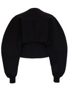 Bottega Veneta Stretch Wool Sweater With Oversize Sleeves Bottega Veneta Stretch Wool Sweater With Oversize Sleeves - Black