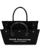 Saint Laurent Rive Gauche Canvas Tote Bag Saint Laurent Rive Gauche Canvas Tote Bag - black