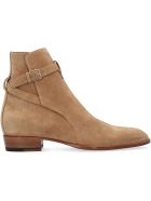Saint Laurent Jodhpur Suede Ankle Boots Saint Laurent Jodhpur Suede Ankle Boots - Beige