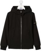 Black Hoodie With Logo Patch Stone Island Junior Black Hoodie With Logo Patch - Nero.
