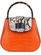 Nico Giani Myria Croco Print Leather Handbag Nico Giani Myria Croco Print Leather Handbag - Orange