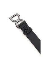 Dolce & Gabbana Leather Belt With Covered Buckle Dolce & Gabbana Leather Belt With Covered Buckle - NERO NERO GOMMATO (Black)