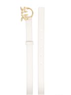 Love Berry Belt In White Leather With Logoed Buckle Pinko Love Berry Belt In White Leather With Logoed Buckle - Panna