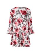 Blumarine White Dress For Baby Girl With Red Roses Blumarine White Dress For Baby Girl With Red Roses - White