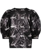 Caroline Bosmans Black Blouse For Girl With Colorful Fishes Caroline Bosmans Black Blouse For Girl With Colorful Fishes - Black