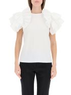 Alexander McQueen Ruffled T-shirt Alexander McQueen Ruffled T-shirt - WHITE