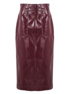Philosophy di Lorenzo Serafini Bordeaux Faux Patent Leather Longuette Skirt Philosophy di Lorenzo Serafini Bordeaux Faux Patent Leather Longuette Skirt - Bordeaux