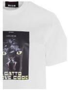 'gatto A Nove Code' T-shirt MSGM 'gatto A Nove Code' T-shirt - Opticalwhite
