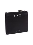 Off-White Diagonal Leather Clutch Off-White Diagonal Leather Clutch - Black