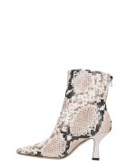 Fabio Rusconi High Heels Ankle Boots In Beige Leather Fabio Rusconi High Heels Ankle Boots In Beige Leather - beige