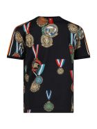 Blue T-shirt For Boy With Medals Dolce & Gabbana Blue T-shirt For Boy With Medals - Blu scuro