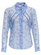 Chloé Floral Silk Shirt Chloé Floral Silk Shirt - Light blue