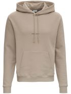 Saint Laurent Beige Jersey Hoodie With Logo Print Saint Laurent Beige Jersey Hoodie With Logo Print - Beige