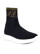 Fendi Black Stretch-mesh Junior High-top Sneakers Fendi Black Stretch-mesh Junior High-top Sneakers - Bicolore