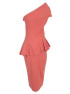 La Petit Robe Di Chiara Boni Dress Single Shoulder La Petit Robe Di Chiara Boni Dress Single Shoulder - Hibiscus