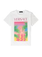 Young Versace Printed Cotton T-shirt Young Versace Printed Cotton T-shirt - White