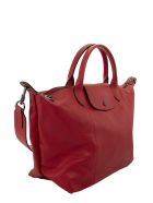 Longchamp Le Pliage Cuir - Top Handle Bag M Longchamp Le Pliage Cuir - Top Handle Bag M - Red