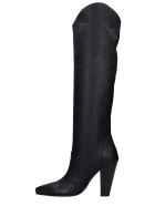 Golden Goose Michelle High Texan Boots In Black Leather Golden Goose Michelle High Texan Boots In Black Leather - black