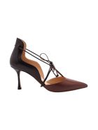 Francesco Russo Leather Pumps Francesco Russo Leather Pumps - Brown + Black