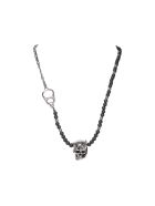 Alexander McQueen Beads And Skull Necklace Alexander McQueen Beads And Skull Necklace - BLACK/SILVER