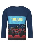 Paul Smith Junior Blue T-shirt For Kids With Monster Paul Smith Junior Blue T-shirt For Kids With Monster - Blue